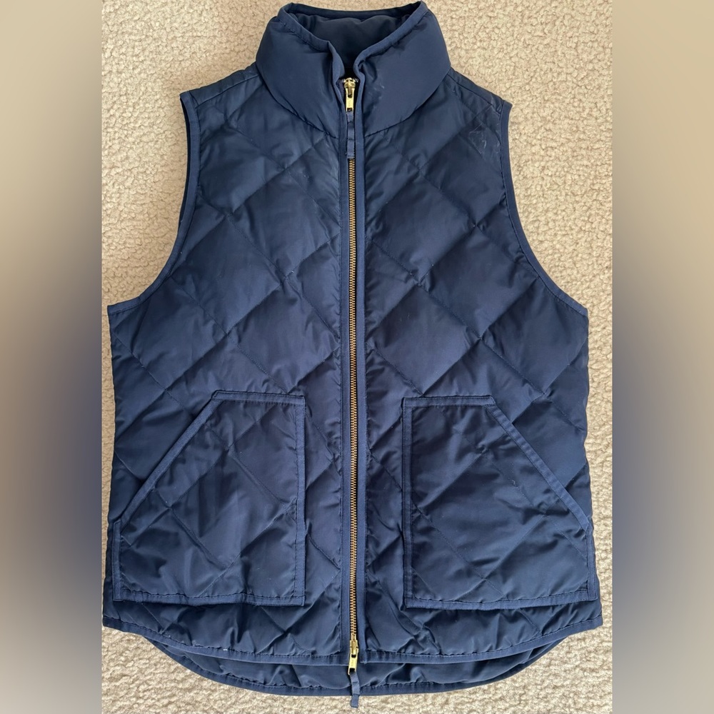 Women's J.crew Quilted Vest - Navy Blue - Size Small